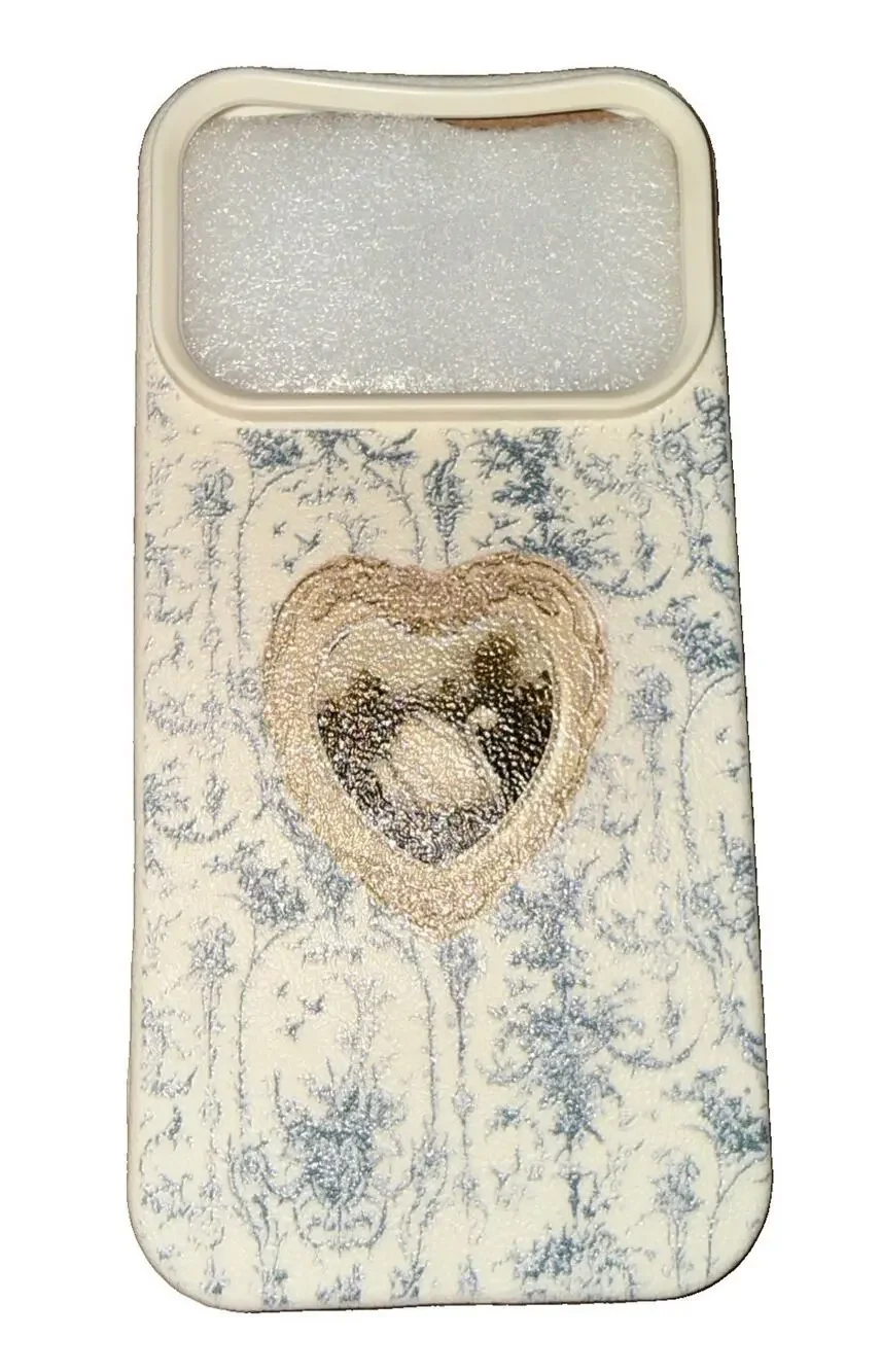 NWT iPhone 17 Pro Snap On Case Floral Beige And Blue With Swan